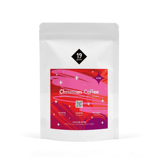 19grams Weihnachtskaffee Filterröstung - Specialty Coffee in festlicher Verpackung mit Geschmacksnoten Candied Orange und Brown Sugar