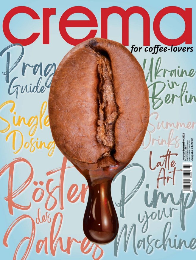 Crema Magazin - die Juli Ausgabe 2022. Lies den Artikel über 19grams als Röster des Jahres 2022!