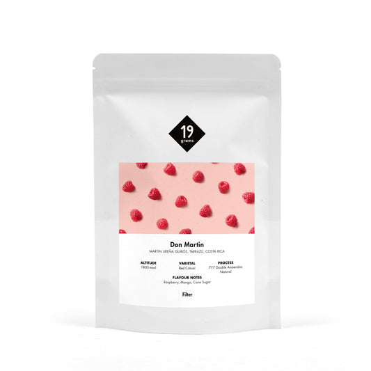 Mockup Vorderseite 19grams Don Martin - 777 Double Anaerobic Natural - Costa Rica Filter