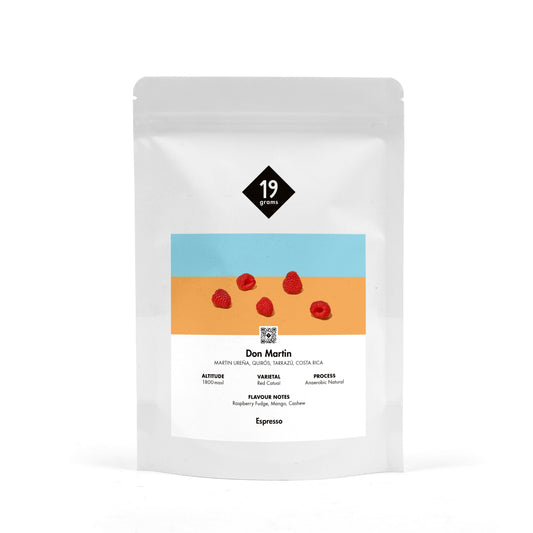 19grams Espresso von Don Martin aus Costa Rica mit Noten von Himbeere Mango und Cashew