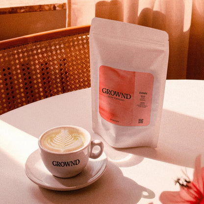 GROWND Decaf Dawn Kaffee mit Cappuccino – koffeinfreier Specialty Coffee B2B Gastronomie Großhandel