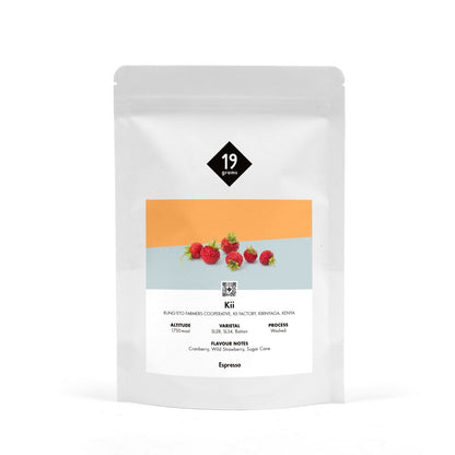19grams Kii Espresso aus Kenia 250g Kaffeebeutel – Specialty Coffee aus der Rungeto Kii Cooperative, geröstet von 19grams Coffee Roasters Berlin
