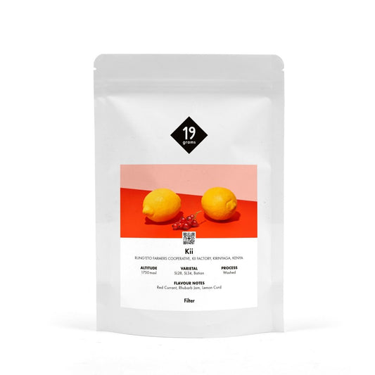19grams Kii Filterkaffee Kenia Verpackung – Specialty Coffee mit Aromen von Red Currant, Ananas und Lemon Curd