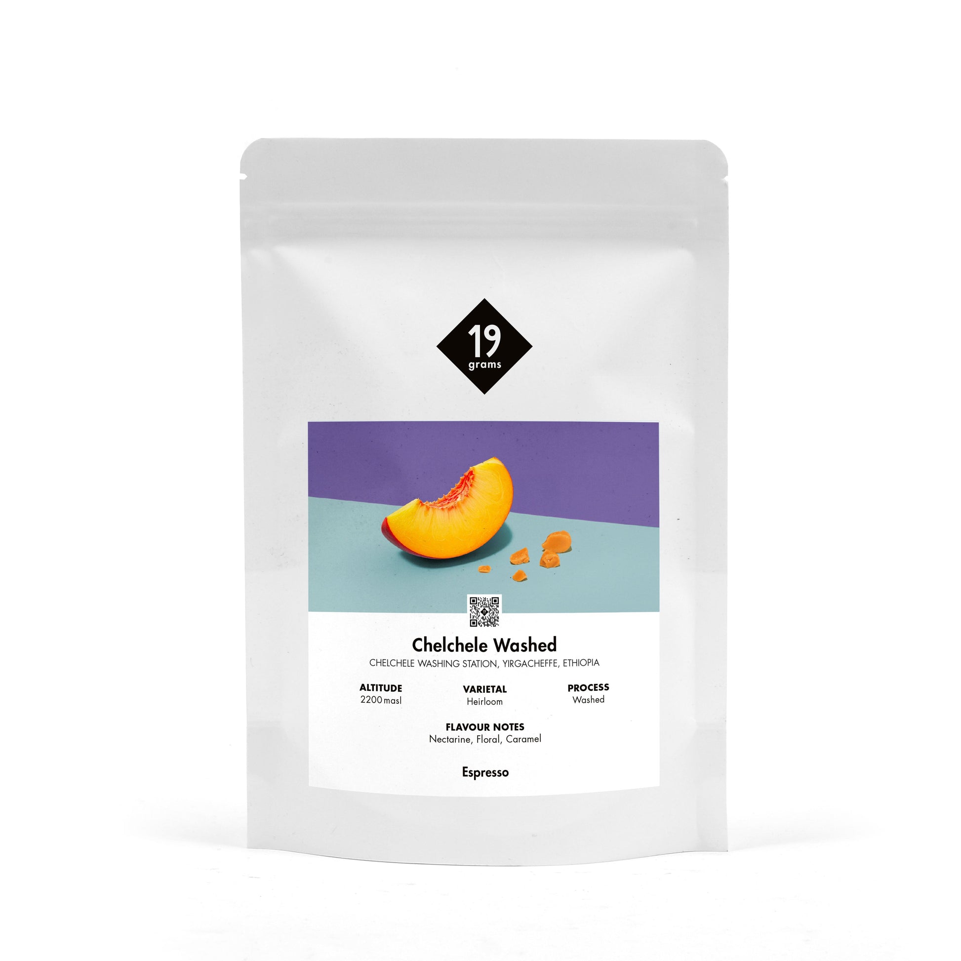 19grams Espresso Kaffebohnen in der 250g Tüte mit Noten von Nektarine und Karamell